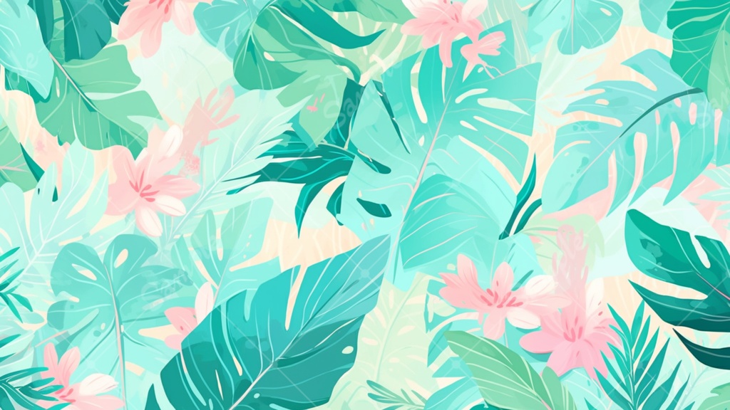 トロピカルなパターン背景のイラスト背景素材 5枚セット