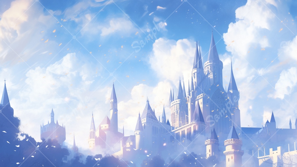 城のイラスト背景素材 5枚セット