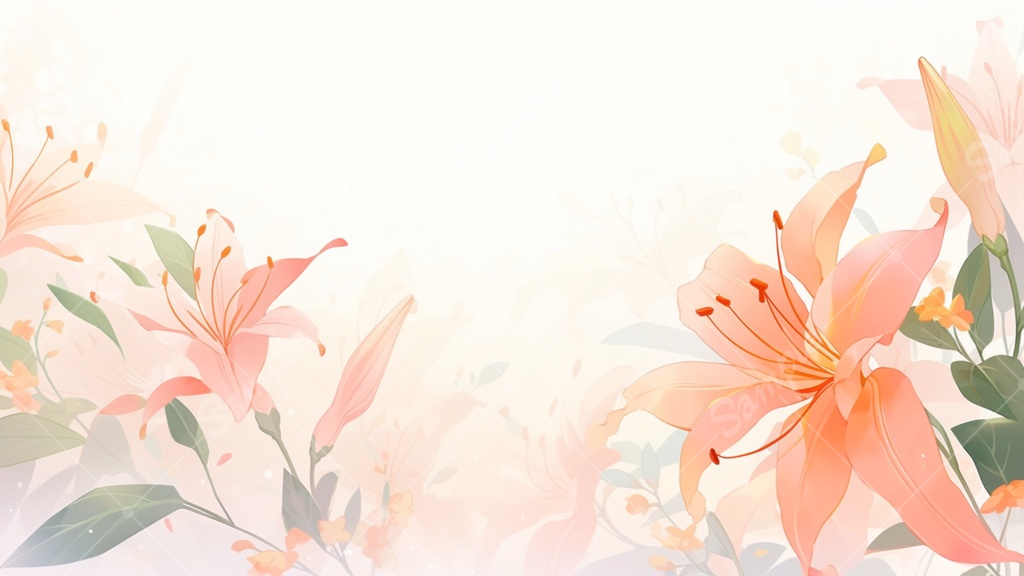 ユリのイラスト背景素材 5枚セット