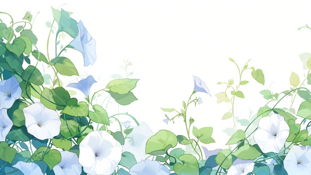 アサガオのイラスト背景素材 5枚セット