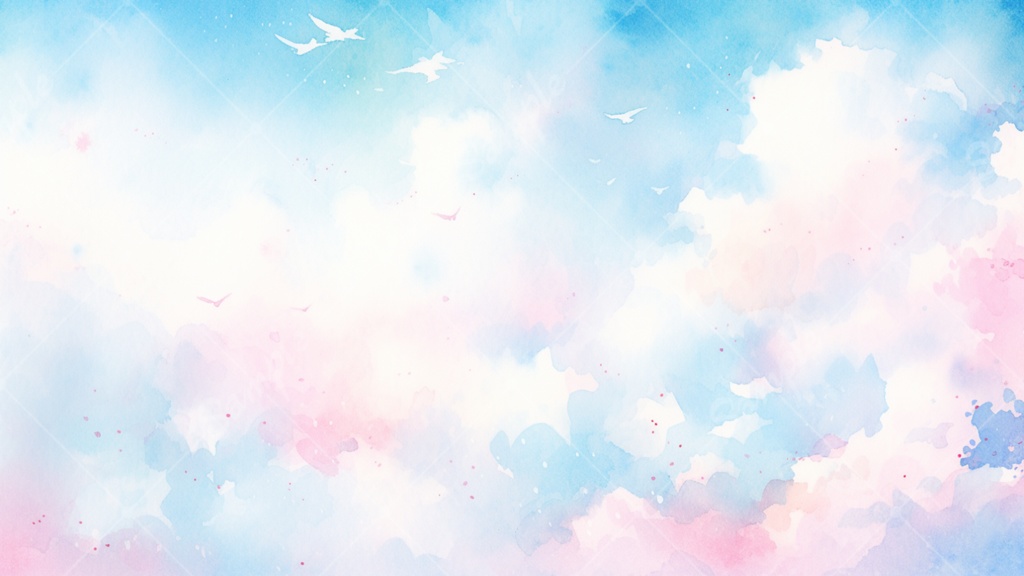 水彩画風の空 イラスト背景素材 5枚セット