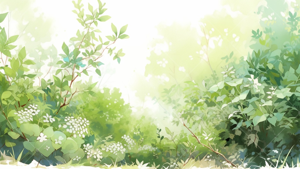 水彩画風の森 イラスト背景素材 5枚セット