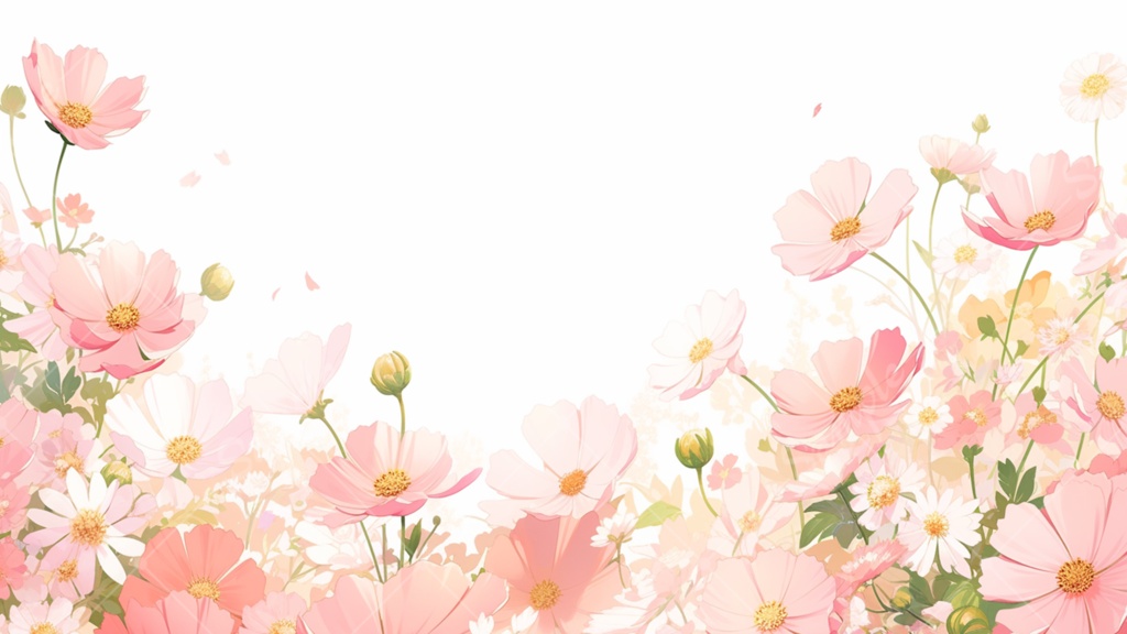 コスモスのイラスト背景素材 5枚セット