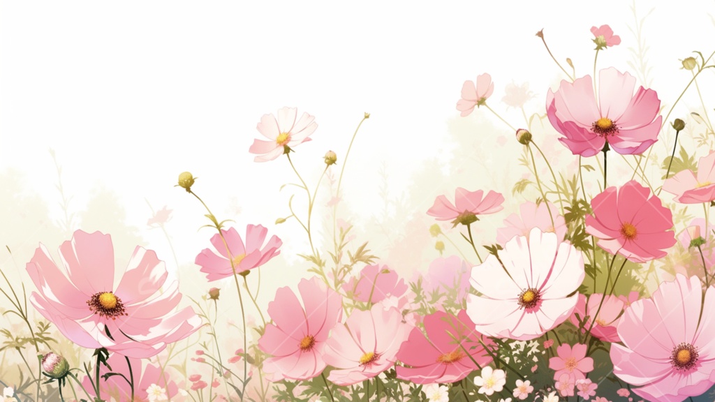 コスモスのイラスト背景素材 5枚セット
