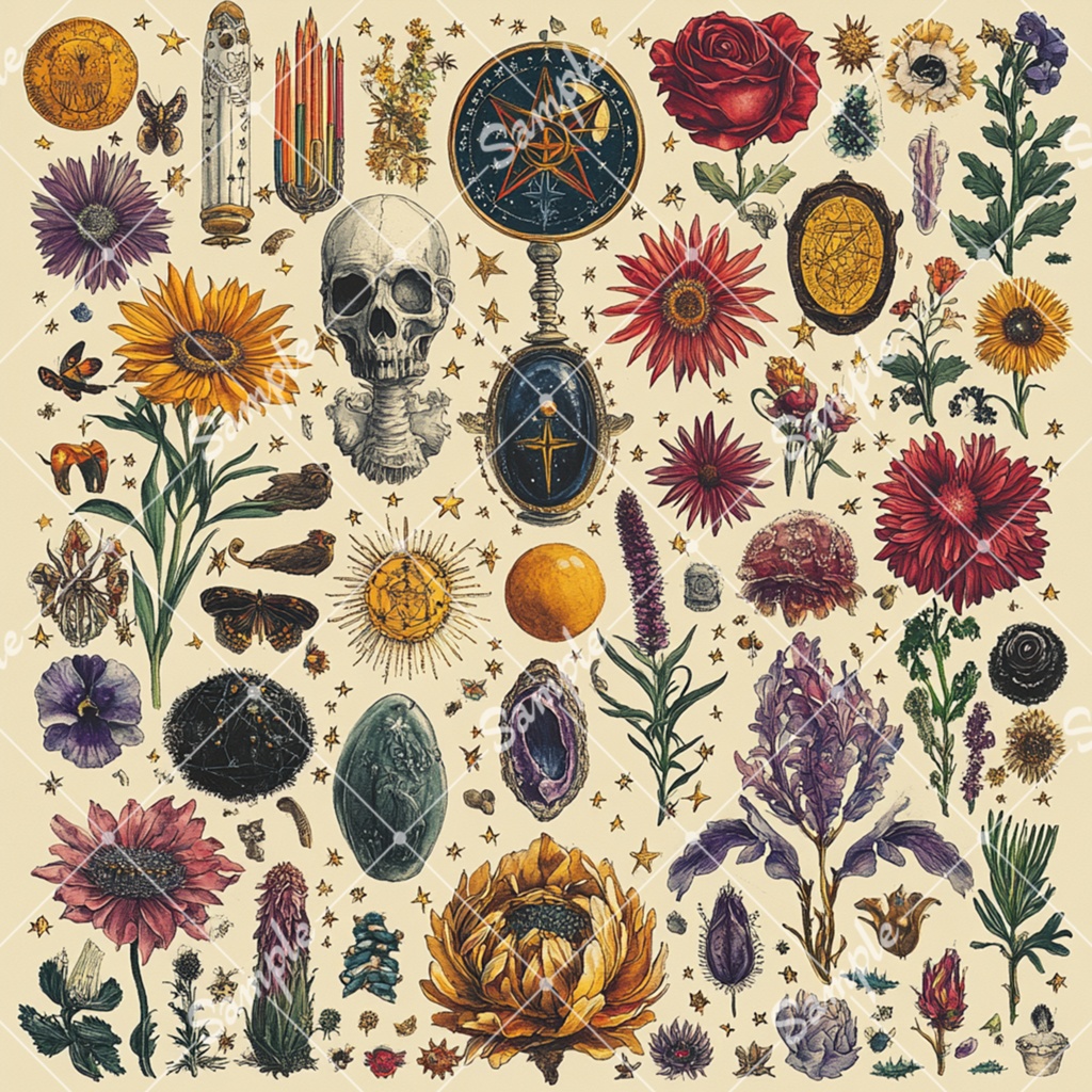 魔法や占星術をイメージした素材セット