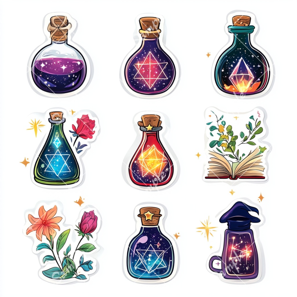 シールみたいな魔法のポーション素材セット