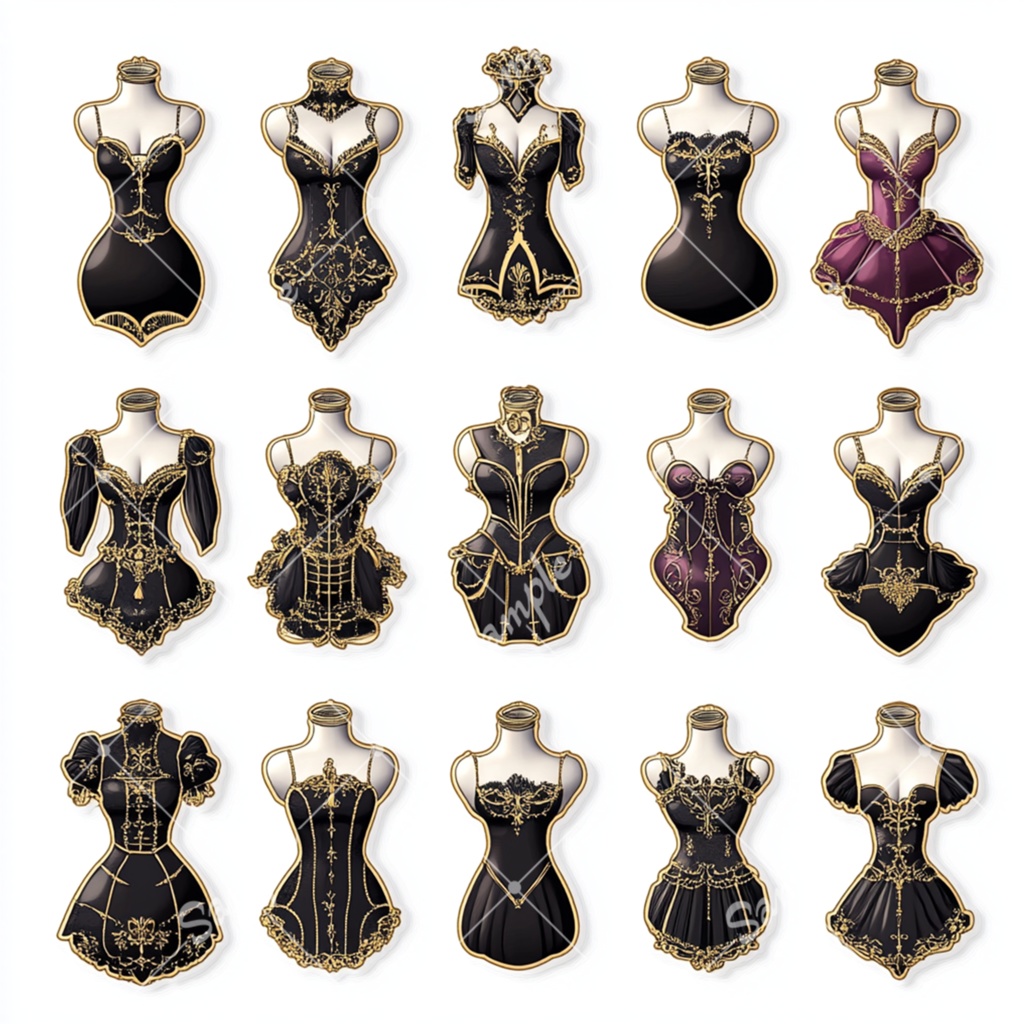 ビンテージなトルソーをイメージした素材セット