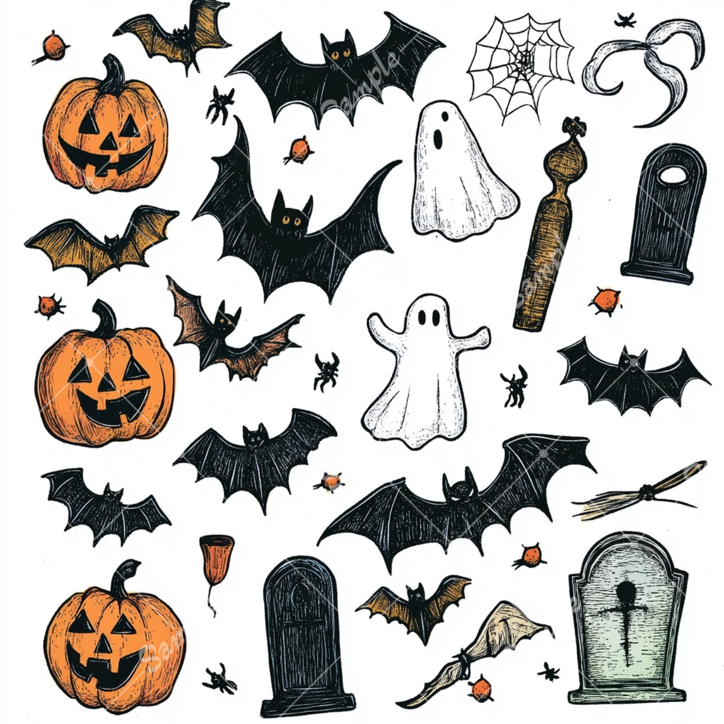 ハロウィンをイメージした素材セット