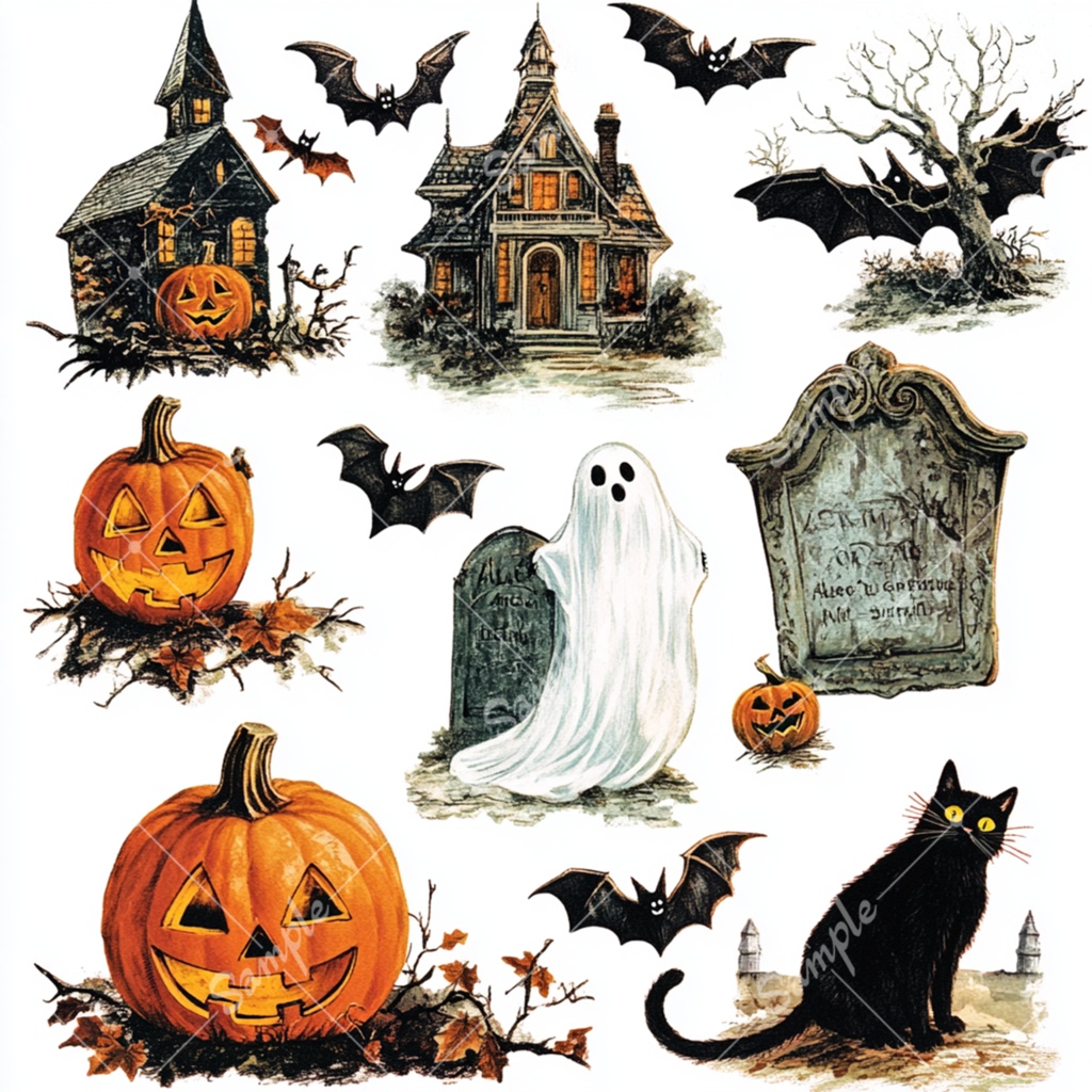 ハロウィンをイメージした素材セット