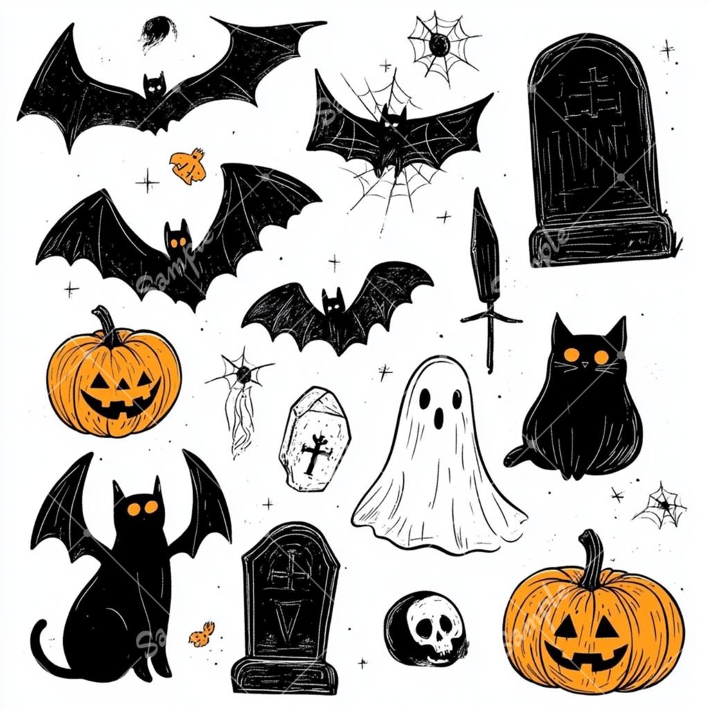 ハロウィンをイメージした素材セット