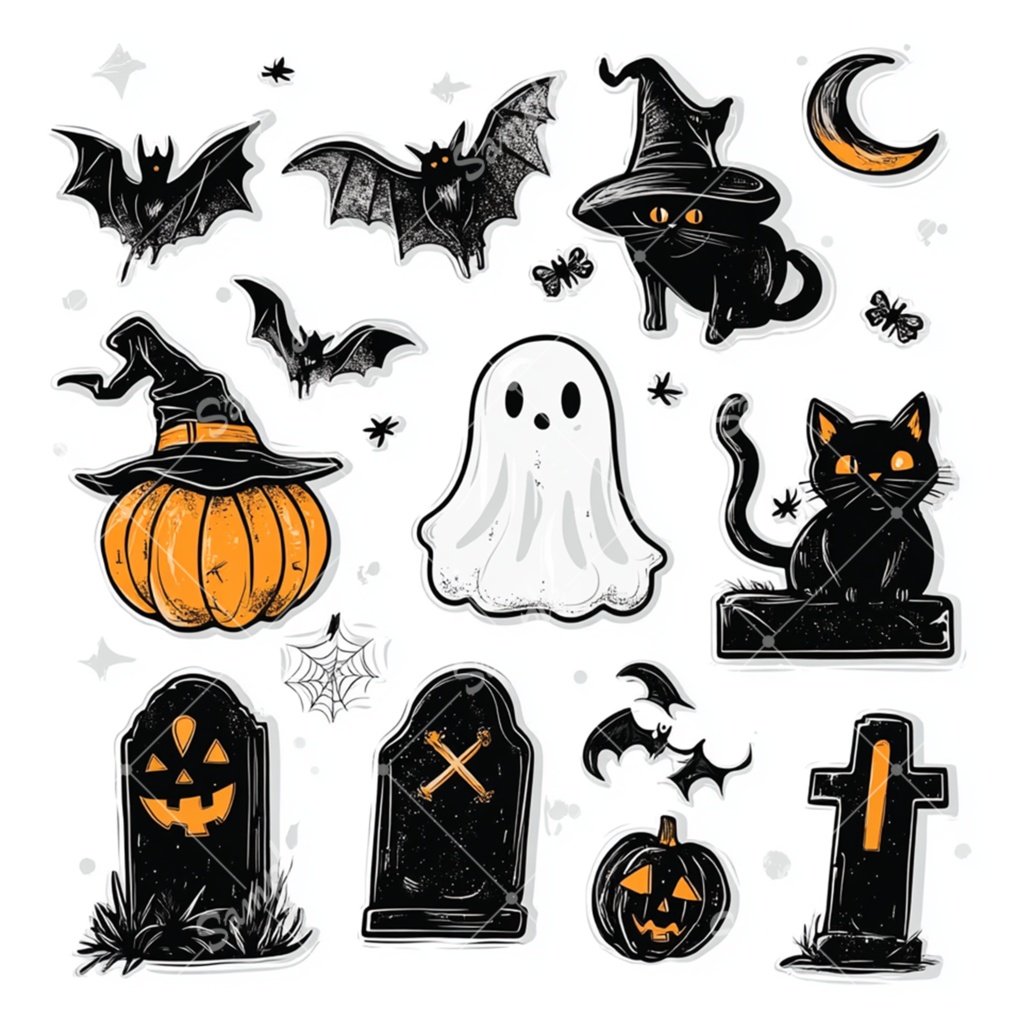 ハロウィンをイメージした素材セット