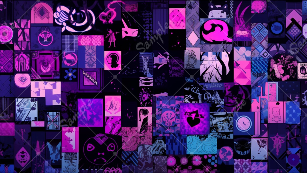 カラフルでダークなイラスト背景素材 8枚セット