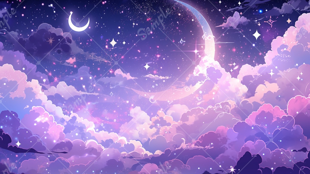 kawaii 空のイラスト背景素材 8枚セット