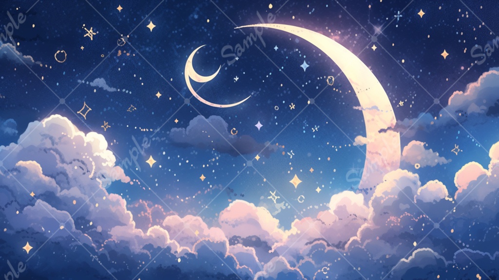 kawaii 空のイラスト背景素材 8枚セット