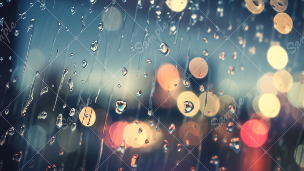 窓にかかる雨と玉ボケの背景素材 8枚セット