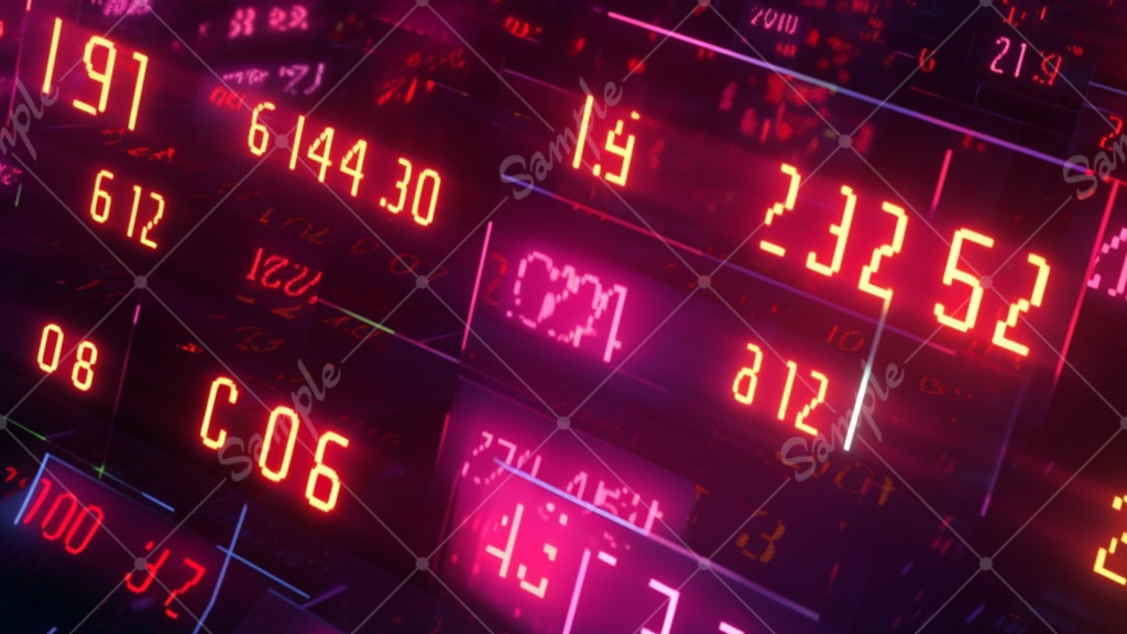 【無料あり】ネオン数字の配列 背景素材 19枚セット