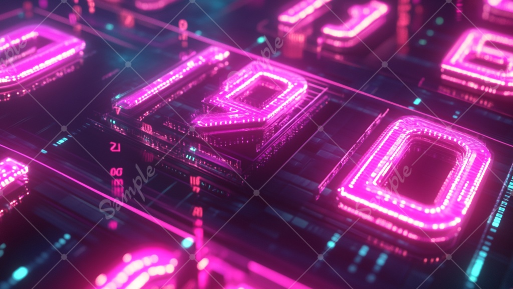 【無料あり】ネオン数字の配列 背景素材 19枚セット