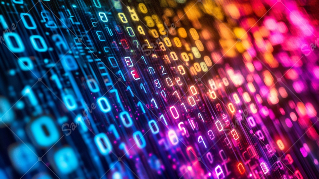 【無料あり】ネオン数字の配列 背景素材 19枚セット