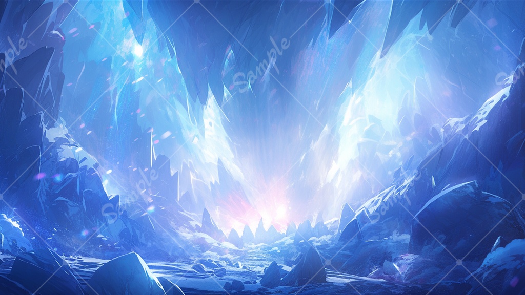 【無料あり】氷の洞窟 背景素材 8枚セット