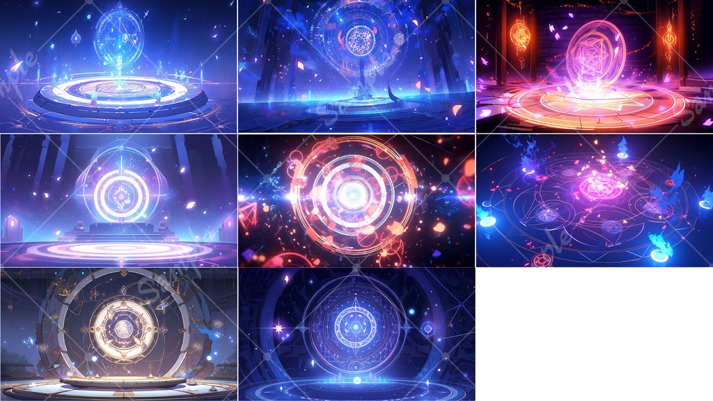 【無料あり】魔法陣の背景素材 12枚セット