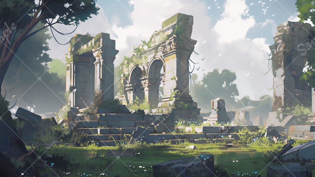 【無料あり】古代遺跡の背景素材 12枚セット