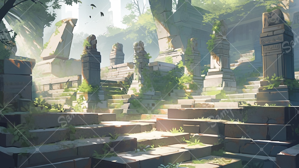 【無料あり】古代遺跡の背景素材 12枚セット