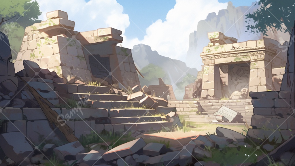 【無料あり】古代遺跡の背景素材 12枚セット