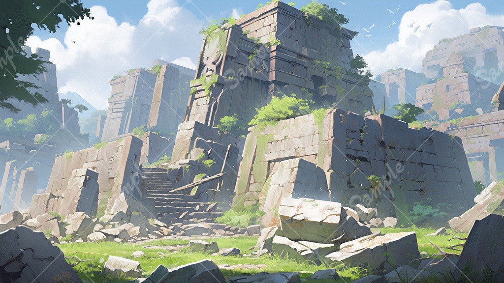 【無料あり】古代遺跡の背景素材 12枚セット