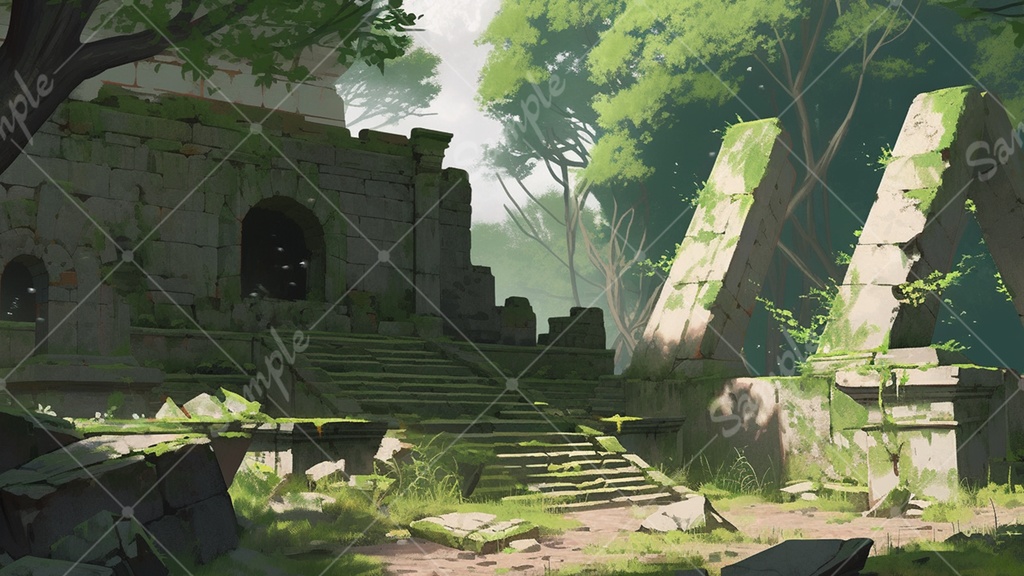 【無料あり】古代遺跡の背景素材 12枚セット