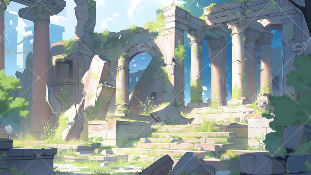 【無料あり】古代遺跡の背景素材 12枚セット