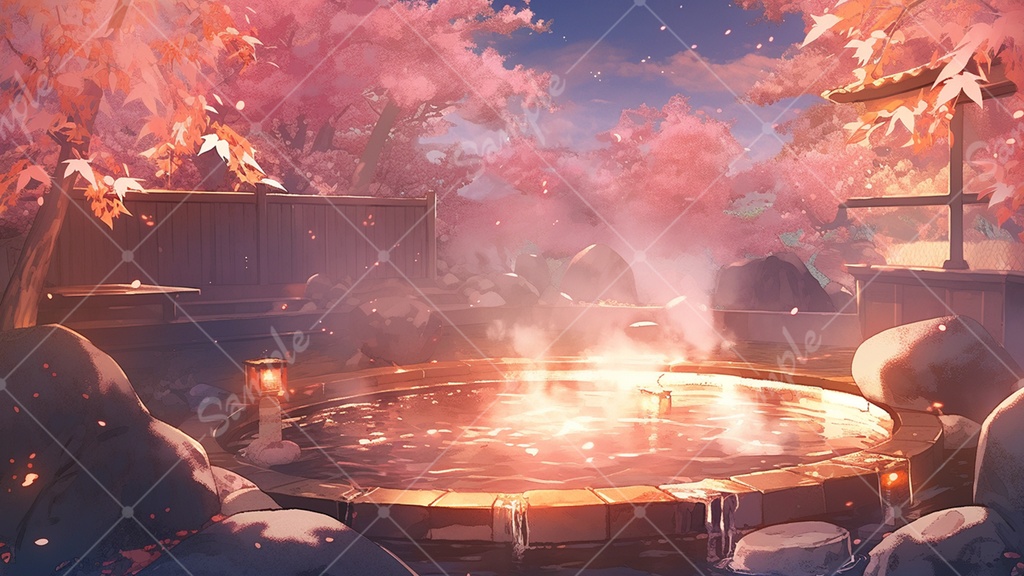 温泉の背景素材 7枚セット