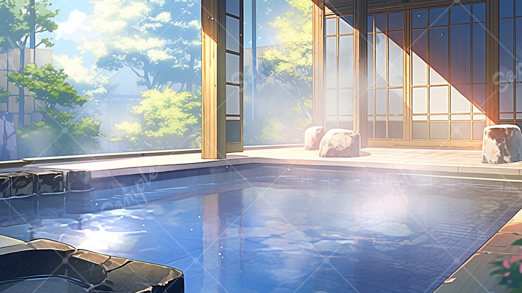 温泉の背景素材 7枚セット