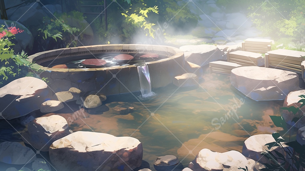 温泉の背景素材 7枚セット