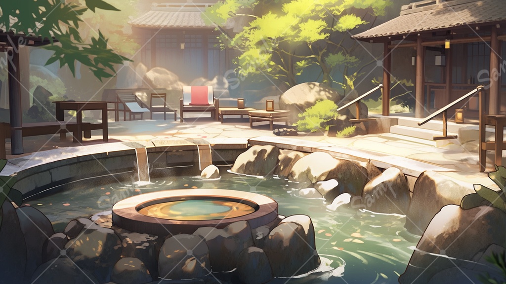 温泉の背景素材 7枚セット