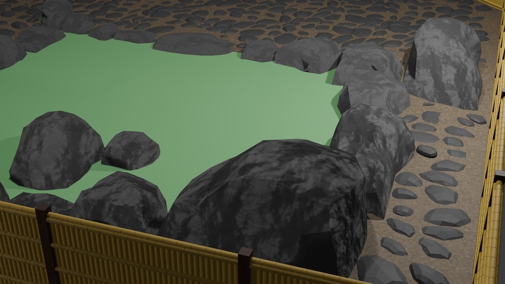 【3Dモデル】温泉/fbx/glb/blend