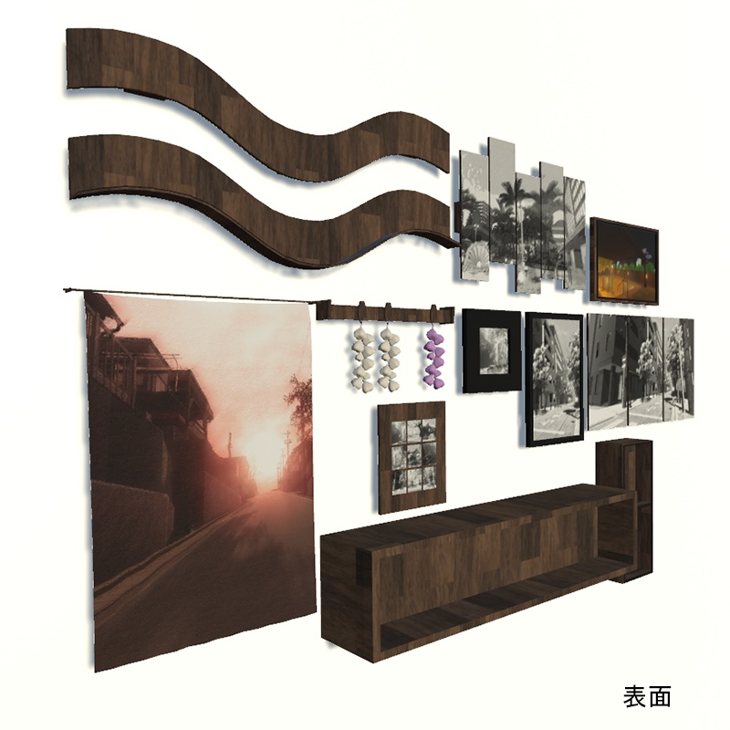WallDecoration  壁掛け12点セット 3Dモデル