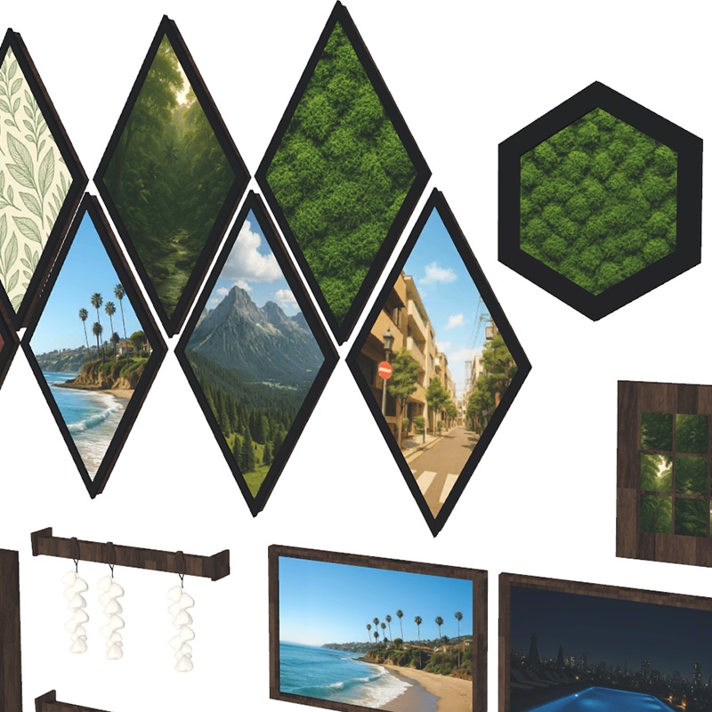 WallDecorationV2 壁掛け18点セット 3Dモデル