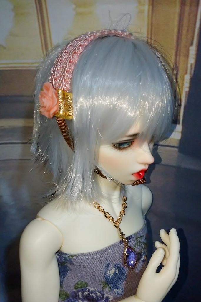 1/3ドール用ヘッドドレス(オレンジ薔薇)