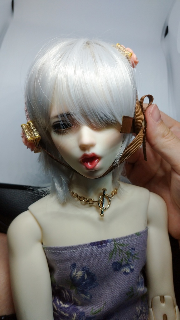 1/3ドール用ヘッドドレス(オレンジ薔薇)