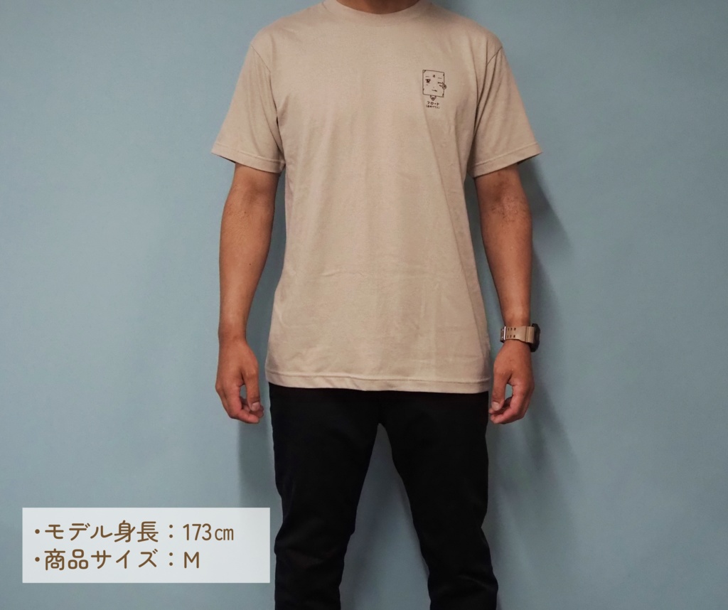 Tシャツ🖤顔だけワンポイント (シルバーグレー)