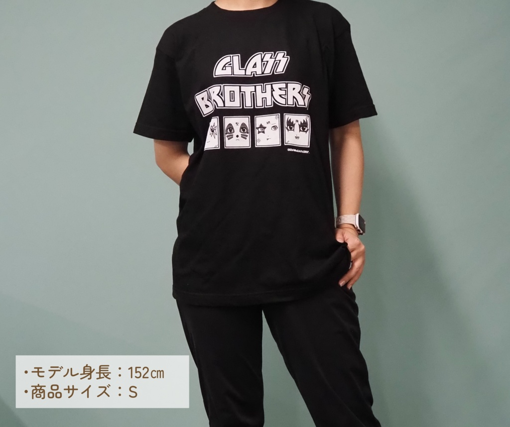 Tシャツ🖤GLASS BROTHERS バンドTシャツ風 (ブラック)