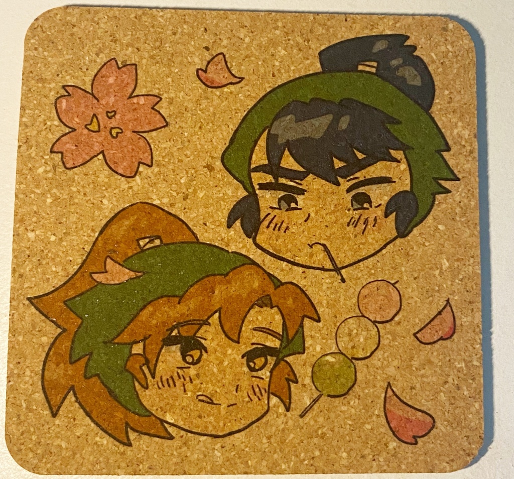 お花見コルクコースター