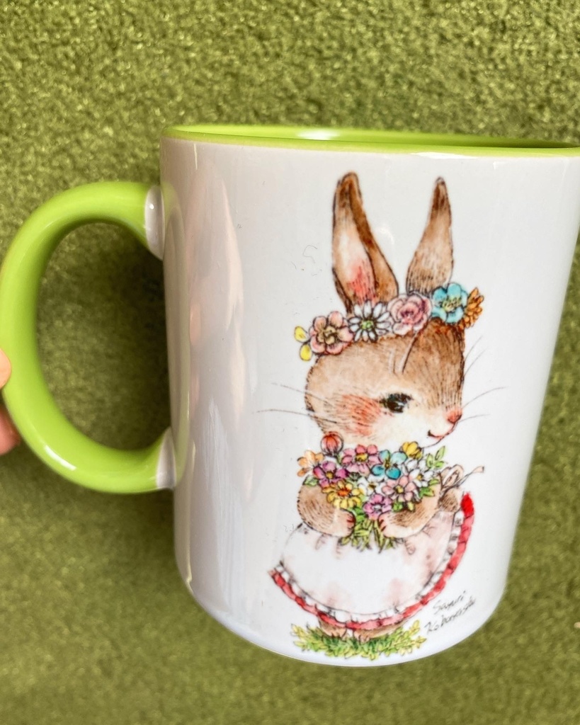 マグカップ・うさぎ（グリーン）