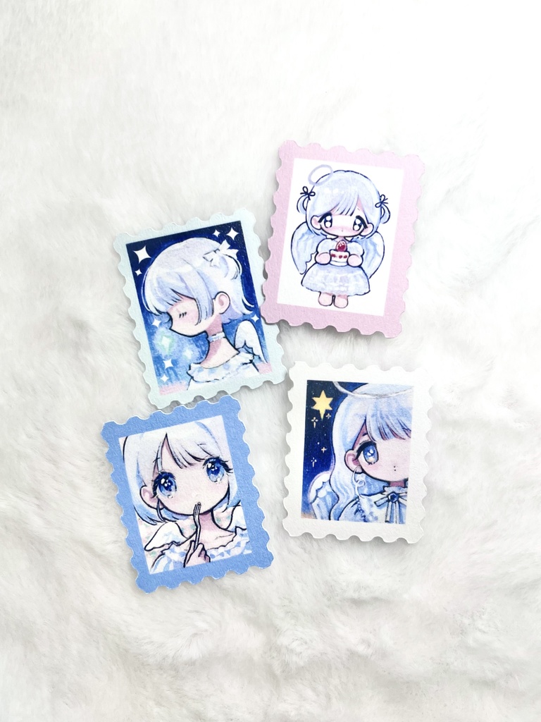 切手型ステッカー 4枚セット