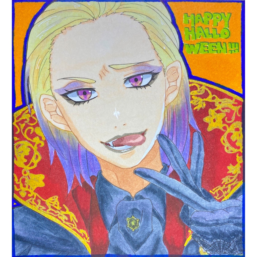 【原画】ハロウィン ヴィル【色紙】