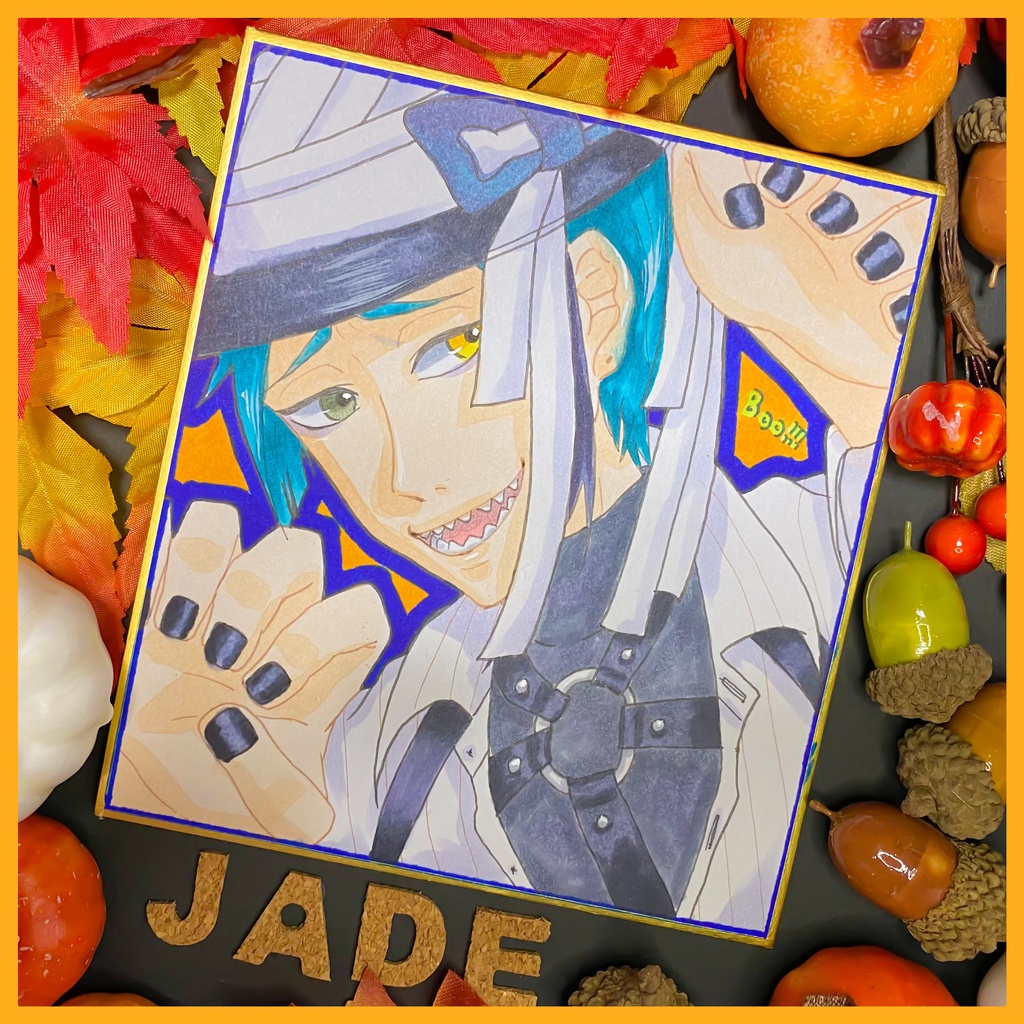【原画】ハロウィン ジェイド【色紙】