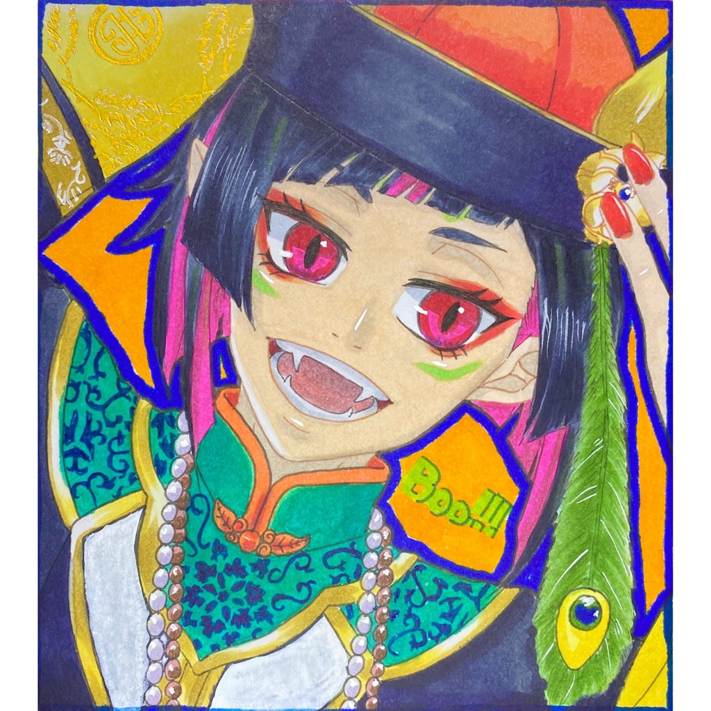 【原画】ハロウィン リリア【色紙】