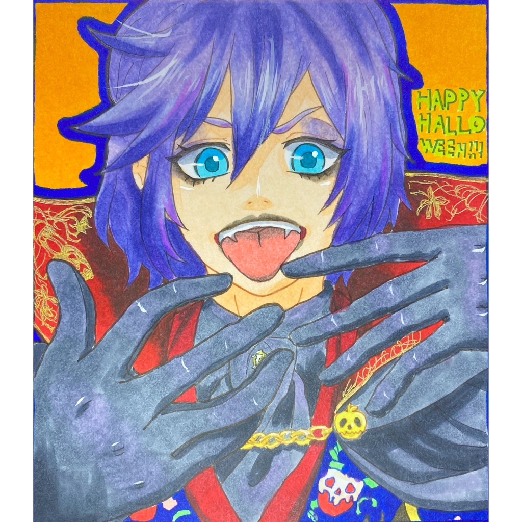 【原画】ハロウィン エペル【色紙】