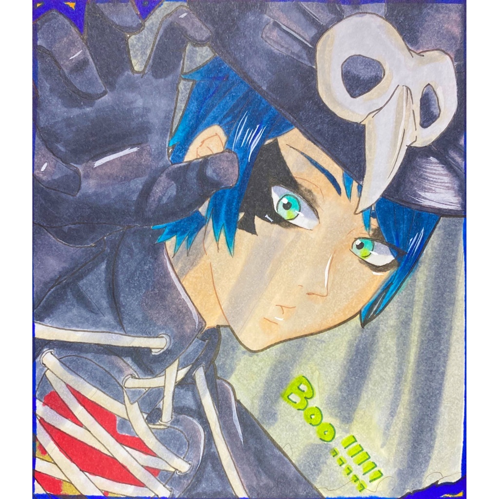 【原画】ハロウィン デュース【色紙】