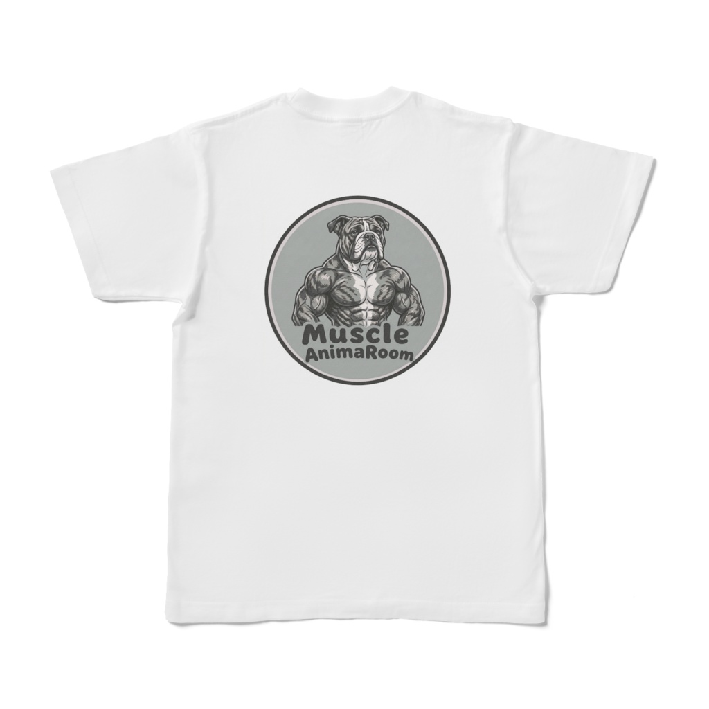 マッスルアニマル（イヌ・背面）Tシャツ